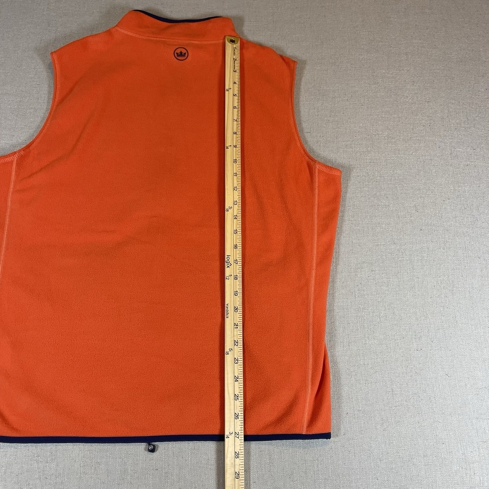 Peter Millar Vest Mens Large Orange Fleece Full Zip Mock Neck Golf‎ Crown Logo - Picture 11 of 12